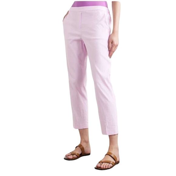 Theory pants Treeca Pull-On Good Linen cropped pink size 16 - Picture 1 of 8